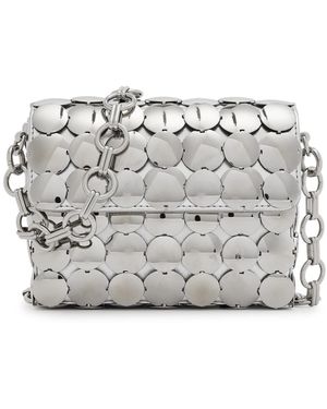 Rabanne Disc Metallic Leather Cross-body Bag - Grey