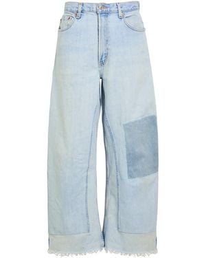 B Sides Vintage Reworked Culotte Panelled Wide-Leg Jeans - Blue
