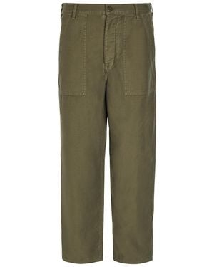 Nili Lotan Earl Straight-Leg Cotton Trousers - Green