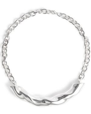 AGMES Astrid Sterling Choker - White