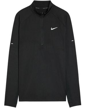 Nike Dri-Fit Quarter-Zip Stretch-Jersey Running Top - Black