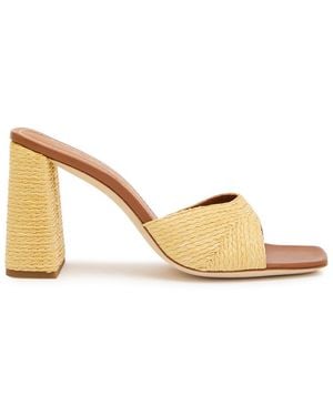 STAUD Sloane 95 Raffia Sandals - Natural