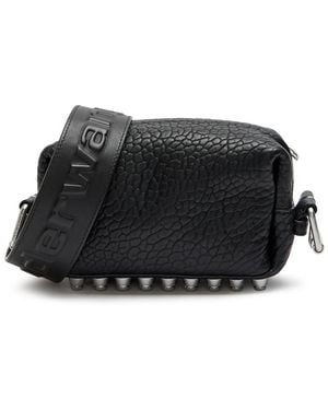 Alexander Wang Ricco Crocodile-Effect Leather Shoulder Bag - Black