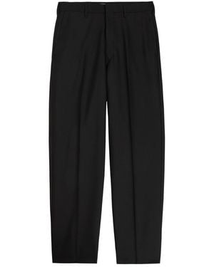 vowels Tapered-Leg Wool-Blend Trousers - Black