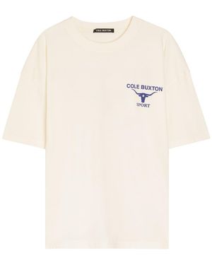 Cole Buxton Longhorn Printed Cotton T-Shirt - Natural