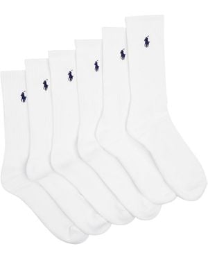 Polo Ralph Lauren Sport Logo Cotton-Blend Socks - White