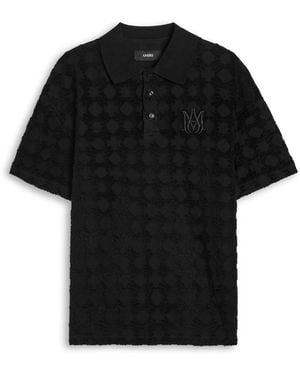Amiri Logo-Jacquard Cotton-Blend Polo Shirt - Black