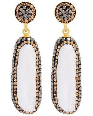 SORU Baroque 18Kt-Plated Drop Earrings - White
