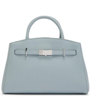 DeMellier The Hudson Small Grained Leather Top Handle Bag - Blue