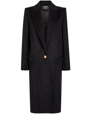 Balmain Wool And Cashmere-Blend Coat - Black