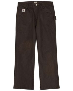 Bode Knolly Brook Straight-Leg Waxed Cotton Pants - Gray