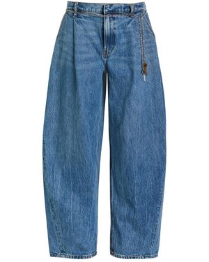 T By Alexander Wang Boxer-Effect Wide Barrel-Leg Jeans - Blue