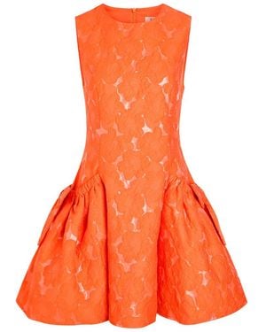 Sister Jane Floral-Jacquard Cotton-Blend Mini Dress - Orange