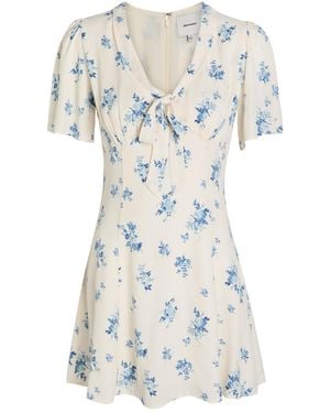 Reformation Tyra Floral-Print Crepe Mini Dress - White