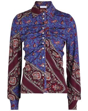 Rabanne Printed Stretch-Jersey Shirt - Blue
