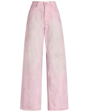 Acne Studios Dirt-Effect Wide-Leg Jeans - Pink