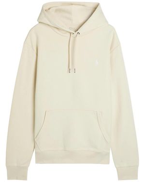 Polo Ralph Lauren Logo-Embroidered Hooded Cotton-Blend Sweatshirt - White