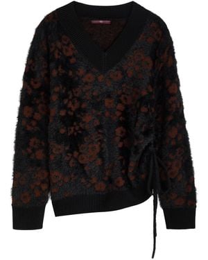 High Respond Floral-Jacquard Brushed-Knit Jumper - Black