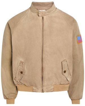 CHERRY LA Sun Faded Championship Padded Cotton Jacket - Natural