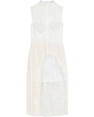 Acne Studios Embroidered Lace Midi Dress - White