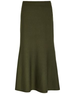 Jonathan Simkhai Layne Ribbed Merino Wool Midi Skirt - Green