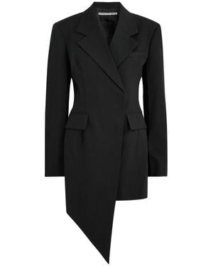 Alexander Wang Asymmetric Wool Blazer Mini Dress - Black