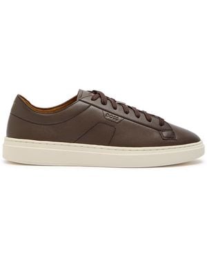 BOSS Kieran Leather Sneakers - Brown