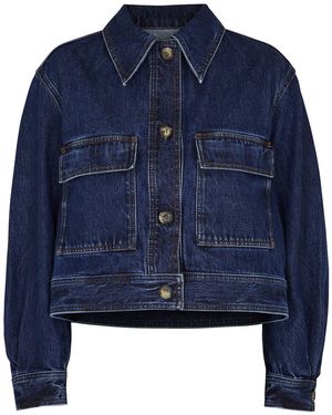 TOTEME Cropped Button-up Denim Jacket - Blue