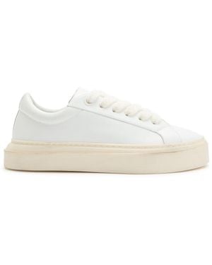 Cole Buxton Wilson Leather Platform Trainers - White