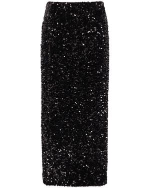 Vince Sequin-Embellished Velvet Midi Skirt - Black