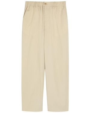 FRAME Straight-Leg Cotton Trousers - Natural