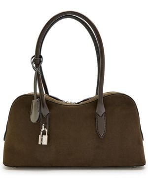 Stella McCartney Stella Ryder Medium Faux Suede Shoulder Bag - Brown