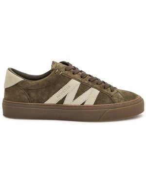 Moncler Monaco Suede Sneakers - Brown