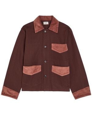 Bode Craft Corduroy-Trimmed Denim Jacket - Brown