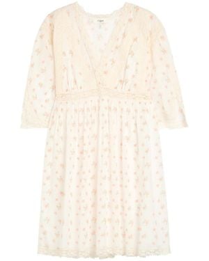 Chloé Floral-Print Cotton-Voile Mini Dress - Natural