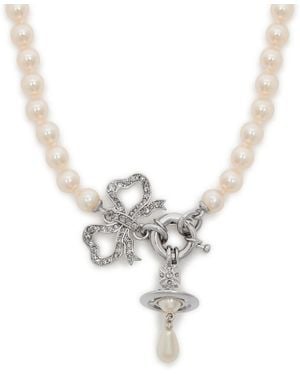 Vivienne Westwood Rigoberta Embellished Beaded Necklace - White
