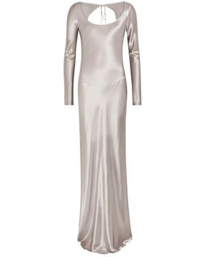 Anna October Margit Open-Back Satin Gown - White