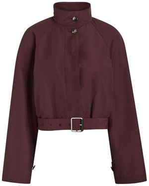 Loewe Belted Cotton-Blend Poplin Trench Jacket - Purple