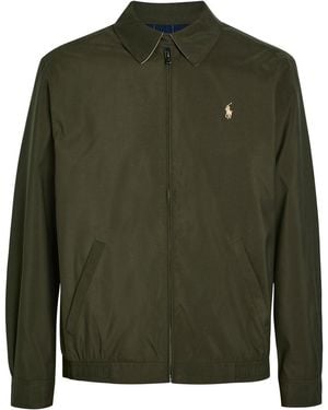 Polo Ralph Lauren Windbreaker Logo Brushed Poplin Bomber Jacket - Green