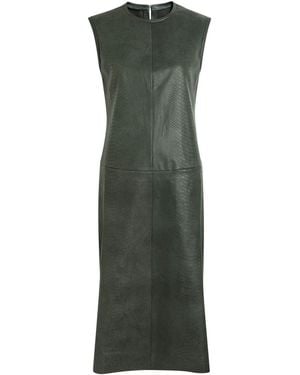 Stouls Caro Python-Effect Stretch-Leather Midi Dress - Green