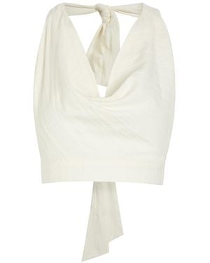 Delos Ayla Textured Woven Crop Top - White