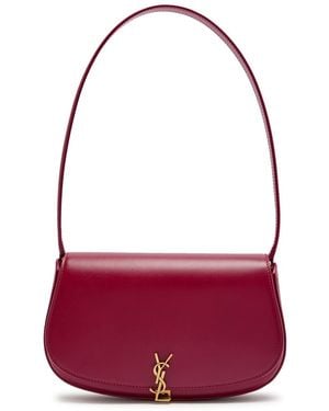 Saint Laurent Demi Lune Leather Shoulder Bag - Purple