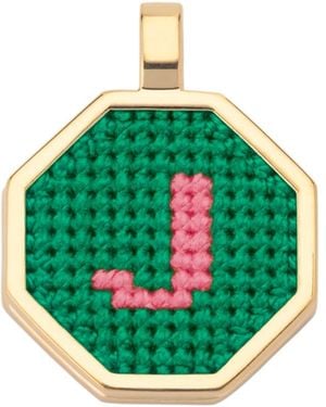 Maria Frering Letter J Pendant-Plated Necklace - Green