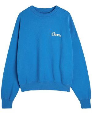 CHERRY LA Logo-Print Cotton Sweatshirt - Blue