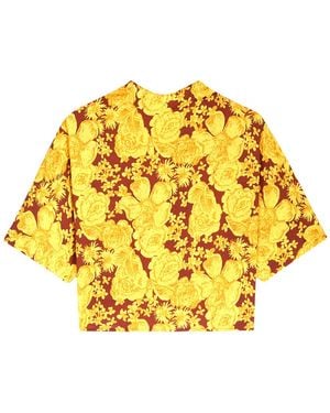 Diane von Furstenberg Olympia Floral-Print Chiffon Top - Yellow