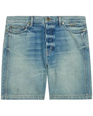 Rhude Boxy Traxedo Denim Shorts - Blue