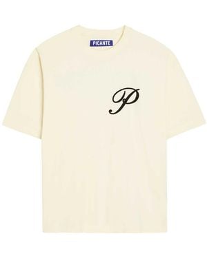 Picante Gallery Logo Cotton T-Shirt - Natural