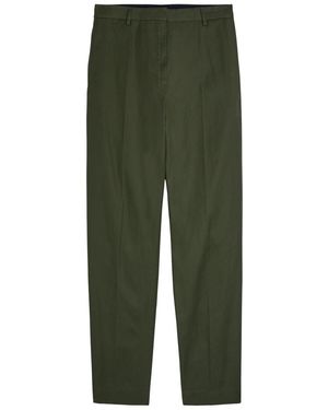 Dries Van Noten Pilar Tapered-Leg Cotton Trousers - Green