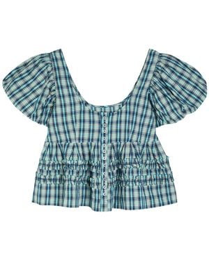 Damson Madder Summer Joy Cotton Blouse - Blue