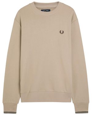 Fred Perry Logo-Embroidered Cotton Sweatshirt - Natural